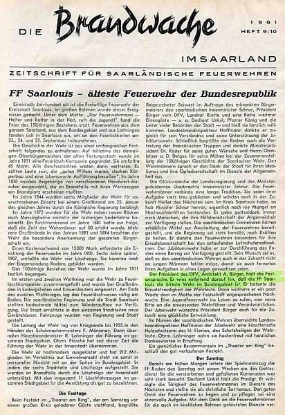 Bericht aus der Brandwache zum Thema Feuerwehr Saarlouis 